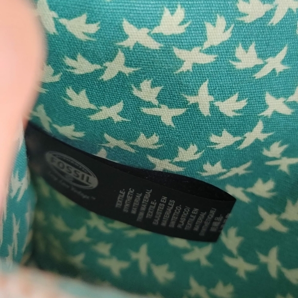 Fossil Canvas Women's Green Red Crossbody Purse Handbag Colorfully - Picture 2 of 9